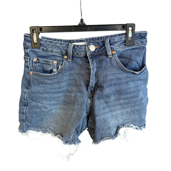 Almost Famous Blue Jean Shorts Distressed Frayed Hem - Picture 1 of 5